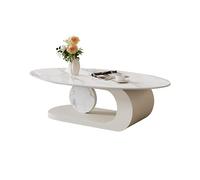 DRFGHK Table basse moderne avec plateau de roche et base en métal, centre de salon élégant pour un rangement plus élégant