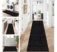 DRFGHK Tapis de couloir antidérapant vintage noir gris 120 x 100 cm - tapis long lavable pour couloir, salon, chambre à coucher et couloir, vendu au mètre
