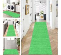 DRFGHK Tapis de couloir lavable - Vert vintage - 120 x 350 cm - Antidérapant - Pour couloir, salon, chambre à coucher, couloir - Longueur sur mesure disponible