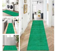 DRFGHK Tapis de couloir lavable vert vintage 40 x 250 cm - Tapis antidérapant pour couloir, cuisine, salon, chambre à coucher, couloir, vendu au mètre, longueur réglable