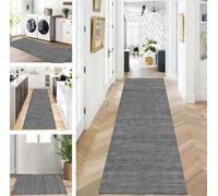 DRFGHK Tapis de couloir vintage gris, lavable, antidérapant, 40 x 180 cm, long tapis de couloir polyvalent pour couloir, salon et chambre à coucher, vendu au mètre