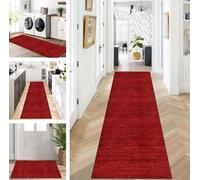 DRFGHK Tapis de couloir vintage rouge antidérapant lavable 40 x 90 cm pour couloir, cuisine et salon - longueur personnalisée disponible