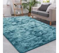 DRFGHK Tapis pelucheux à poils longs et antidérapant pour chambre à coucher, chambre d'enfant et salon Bleu marine Taille L 500 x 800 mm