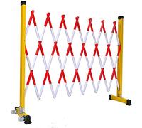 DRFGNF Barrière de signalisation rétractable, barrière de sécurité Extensible sur Roues pour la Construction de Routes extérieures et la sécurité des garages