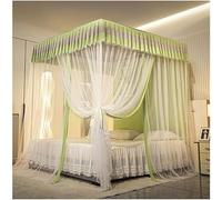 DRFGNF Moustiquaire à baldaquin d'été, Rideau de lit décoratif pour Chambre de Princesse avec Support en métal (Couleur : Jaune, Taille : 180 x 220 cm/71 x 87 Pouces) (Couleur : Vert, Taille : 150
