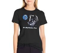 DRFuhb323 It's My Home Too Blue-Eyed Wolf and Earth T-Shirt