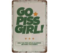 DRFYVZ Panneau en aluminium « Go Girl » - Décoration d'appartement - Vintage - Rétro - Décoration murale pour maison, cafés, bureau, magasin, pubs - Cadeau pour femmes, hommes, filles, garçons - 30,5
