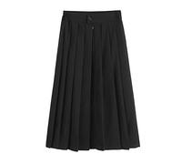 DRGE Jupe plissée Polyvalente pour Femmes JK Jupe Uniforme Filles Taille Haute Patineuse Jupe de Tennis Jupe mi-Longue Noir,XXXXXL