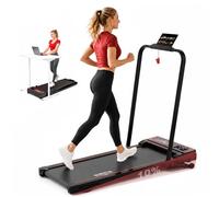 Drgymlee Tapis de Marche 4-en-1 Pliable, Tapis de Course sous Bureau 1-12 km/h, Silencieux et Compact pour Maison/Bureau, avec Télécommande et Écran LED