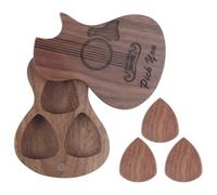 DRHTDXEJ Boîte de rangement portable pour médiators de guitare en bois - Boîte de rangement rotative et ouverte - Facile à transporter, a