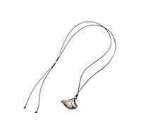 DRHTDXEJ Collier en métal simple et élégant pour femme avec pendentif feuille de ginkgo en métal rétro français collier réglable corde en cuir