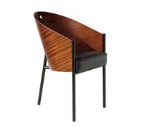 DRIADE fauteuil COSTES (Acajou - Acier verni noir et bois multicouche)