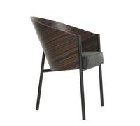 DRIADE fauteuil COSTES (Wengé rayé - Acier verni noir et bois multicouche)