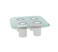 DRIADE table basse COUPELLE (Piano chiaro e gambe bianco RAL 9001 - Vetro e acciaio verniciato)