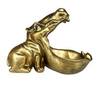 driattie Bol porte-clés Hippo, pots de bonbons Hippo, Bizarre Statue Key Bowl, Boîte de rangement multifonctionnelle pour articles divers d'animaux, plateau de figurines d'hippopotame en résine