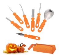 driattie Coffret de Création de Citrouilles d'Halloween - Couteaux à Sculpter pour Citrouilles,Accessoires Portables pour Projets Créatifs Passionnés Familles Enseignants Événements
