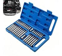 driattie Jeu de douilles,Outils à main à cannelures en acier - Jeu de 40 pièces d'de douille anti-effraction,Pour voiture, camion, moteur automobile, atelier,