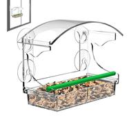 driattie Mangeoire à Oiseaux pour Fenêtre,Décor De Jardin Transparent en Acrylique - Station De Nourrissage avec Ventouses Et Plateau Amovible - pour Attirer La Faune sur Balcon, Terrasse Et Jardin