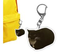driattie Porte-clés chat banane,Crochets porte-clés transparents avec imprimé chat banane - Jouet clicker porte-clés acrylique 2D avec lanière pour clés de voiture, sacs à dos, sacs à main, et adultes