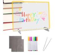 driattie Tableau Lumineux à LED,Ardoise Lumineuse Bébé - Outil de Dessin Acrylique avec Stylos Multicolores pour Famille Bureau Étude Chambre Enseignants Réunions Notes