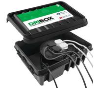 DRiBOX boîte de connexion électrique extérieure étanche IP55 - Boîtier pour cordon d'alimentation pour lumières de Noël, minuteries, rallonges, câbles, bobines (Noir, Grande)