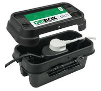 DRiBOX boîte de connexion électrique extérieure étanche IP55 - Boîtier pour cordon d'alimentation pour lumières de Noël, minuteries, rallonges, câbles, bobines (Petit, Noir)