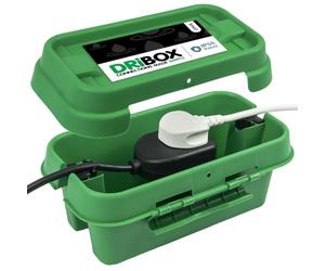 DRiBOX Petite boîte de connexion électrique extérieure étanche IP55 25,5 x 14,1 x 10,2cm - Boîtier pour cordon d'alimentation pour lumières de Noël, minuteries, rallonges, câbles, bobines