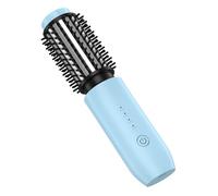 Dricar Brosse Chauffante Sans Fil 3 en 1, Brosse Thermique Portable, Brosse Cheveux Bouclés avec 4 Températures, Boucleur a Cheveux pour Créer des Boucles Naturelles, Bleu