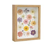 Dried Flower Frame - Wood Desktop Decoration, Plant Specimen Picture Frame | 8x10 Inch Deep Wooden Display for Pressed Flowers, Home Office Dorm Bedroom Study Nursery Nightstand Bedside Desk Decor