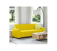 vidaXL Canapé à 3 places Velours Jaune 180 cm