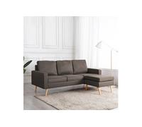 vidaXL Canapé à 3 places avec repose-pied Taupe Tissu Taupe