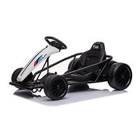 Drift-Car 24V, Blanc, Roues de dérive Lisses, Moteur 2 x 350W, Mode dérive à 13 Km/h, Batterie 24V, Construction Solide