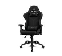 Drift DR110 Gaming Chair -DR110BK - Chaise de Jeu Professionnelle, Tissu, accoudoirs 4D, Roues silencieuses, Piston de Classe 4, Inclinaison, Coussins cervicaux/lombaires, Noir