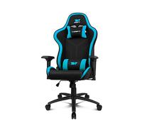 Drift DR110 Gaming Chair -DR110BL - Chaise de Jeu Professionnelle, Tissu, accoudoirs 4D, Roues silencieuses, Piston de Classe 4, Inclinaison, Coussins cervicaux/lombaires, Noir/Bleu