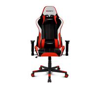 DRIFT GAMING DR175RED- Chaise de Jeu Professionnelle, Similicuir, accoudoirs réglables 2D, Piston Classe 4, pivotant, mécanisme Papillon, Coussin Lombaire et Cervical, Noir/Blanc/Rouge