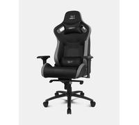 DRIFT GAMING Chair DR600 -DR600BGRAY - Chaise de Jeu Professionnelle, Similicuir, accoudoirs 4D, Piston de Classe 4, mécanisme Frog, Inclinaison, pivotement, Coussin Lombaire/Cervical, Noir/Gris