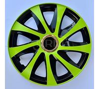 Drift Extra Lot de 4 enjoliveurs Noir/Vert 15"