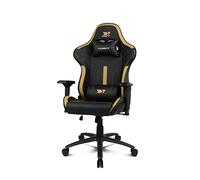 DRIFT GAMING Chair DR350 -DR350GOLD - Fauteuil de Jeu Professionnel, Similicuir, accoudoirs 4D, roulettes silencieuses, Piston Classe 4, Inclinaison, Coussin Lombaire/Cervical, Noir/Dorée