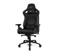 DRIFT GAMING Chair DR600 -DR600BK - Similicuir, accoudoirs 4D, Piston de Classe 4, mécanisme de Grenouille, Inclinaison, pivotement, Verrouillage, Coussin Lombaire/Cervical, Couleur Noir