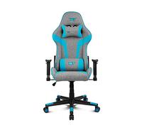 DRIFT GAMING Chair DR90 -DR90DGB - Chaise de Jeu Professionnelle, Tissu, accoudoirs rembourrés 2D, Base en Nylon renforcé, Piston de Classe 4, Inclinaison, Coussin Lombaire/Cervical, Gris/Bleu