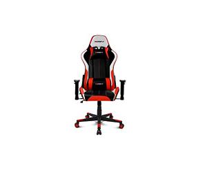 DRIFT GAMING DR175RED- Chaise de Jeu Professionnelle, Similicuir, accoudoirs réglables 2D, Piston Classe 4, pivotant, mécanisme Papillon, Coussin Lombaire et Cervical, Noir/Blanc/Rouge