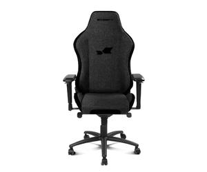 DRIFT GAMING DR275NIGHT- Chaise de jeu professionnelle, matière en tissu finition velours, accessoires réglables 4D, piston classe 4, pivotant, mécanisme grenouille, noir