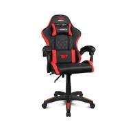 DRIFT GAMING DR35 Chaise de Gaming Ergonomique Professionnelle avec Support Lombaire et accoudoirs 2D réglables, inclinable à 135°, Base Robuste, revêtement en Cuir synthétique, Noir/Rouge