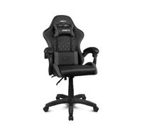 DRIFT GAMING DR35 Chaise de Gaming Ergonomique Professionnelle avec Support Lombaire et accoudoirs 2D réglables, inclinable à 135°, Base Robuste, revêtement en Cuir synthétique, Noir/Gris