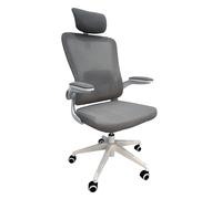 DRIFT GAMING DRAIR35 - Chaise Ergonomique pour Le Bureau et la Maison, inclinable, Appui-tête et accoudoirs pliants et rembourrés, supporte jusqu'à 120 kg, Maille Respirante - Blanc/Gris