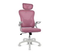 DRIFT GAMING DRAIR35 - Chaise Ergonomique pour Le Bureau et la Maison, inclinable, Pliante, avec Appui-tête et accoudoirs rembourrés, supporte jusqu'à 120 kg, Maille Respirante - Rose/Blanc