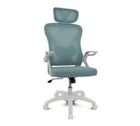 DRIFT GAMING DRAIR35 - Chaise Ergonomique pour Le Bureau et la Maison, inclinable, Pliante, avec Appui-tête et accoudoirs rembourrés, supporte jusqu'à 120 kg, Maille Respirante - Turquoise/Blanc