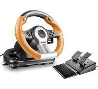 Drift O.Z. Volant De Course - Volant De Voiture Jeux Usb Pour Pc/Ordinateur,Volant Pc Avec Levier De Vitesse,Avec Retour De Force,Noir-Orange