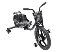 Drift Trike pour enfants en fer - Diamètre de la roue avant : 15,75" - Charge maximale : 80 kg - Roue arrière avec lumières - Pour enfants à partir de 6 ans - Noir
