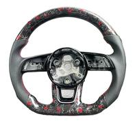 Drift Volant Compatible Avec Pour A4 B9 A3 8Y A5 S4 S3 RS4 RS3 Volant En Fibre De Carbone Avec Fonction Chauffante, Accessoires De Voiture, Remplacement Intérieur(No logo without hole)